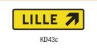 Indication de déviation KD43C - panneau de chantier avec dimensions variées_0