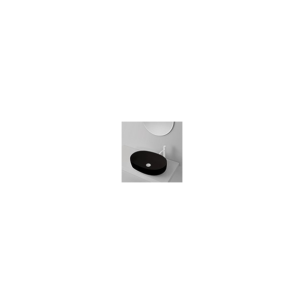 LAVABO A POSER CIOTOLA C1 60X40 SANS TROU BLACK MAT ROBINETTERIE VASQUES - CRISTINA ONDYNA NOL534313