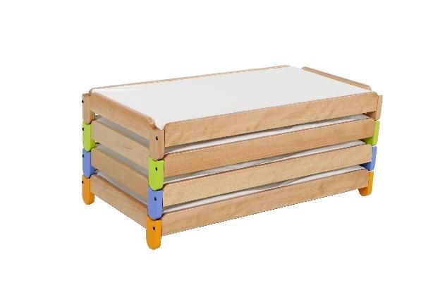 LIT MODULAIRE EMPILABLE LILI 120 X 60 CM PIÈTEMENT ORANGE
