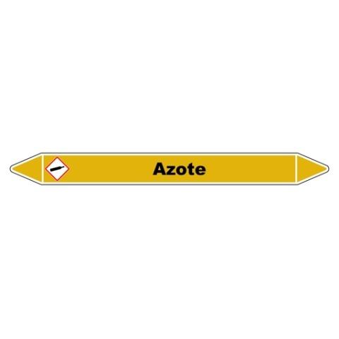 LOT DE 3 - MARQUEUR DE TUYAUTERIE - AZOTE - NFX 08-105 - VINYLE LAMINÉ 150 X 12 MM