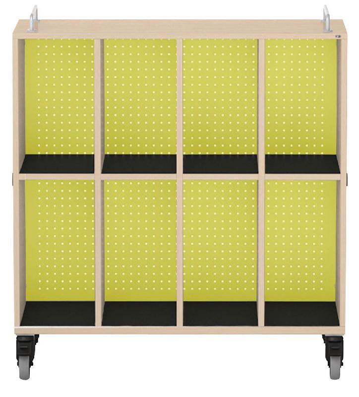 MEUBLE BAS SHIFT+ LANDSCAPE MÉLA POUR CARTABLES 8 CASES - ÉRABLE - VERT CLAIR - MANUTAN COLLECTIVITÉS