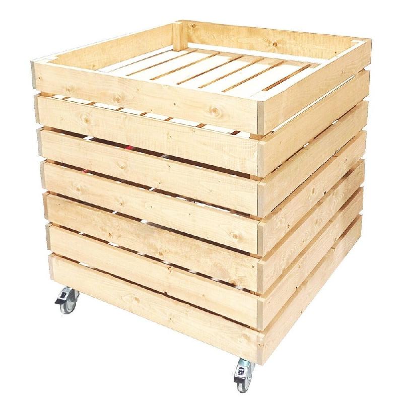 Meuble « Palox » Bois Clair AVEC roulettes - Bois massif 0553_0