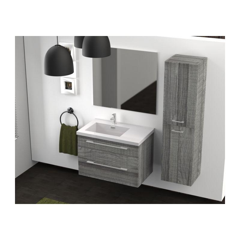 Meuble Double Vasque 117 Saturn 2 0 Blanc Brillant Sans Miroir