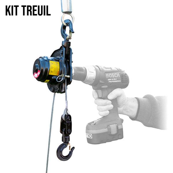 Mini treuil portable Pulley-Man - charge maximale 300 kg - câble en acier 12 m - 3 kits disponibles_0