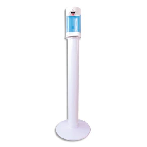 Prodifa - Borne de désinfection sans contact des mains avec diffuseur spray, pied, socle et piles - Hauteur adaptable_0