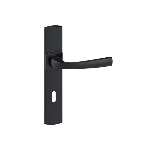 POIGNÉES DE PORTE DESIGN MUZE - ENTRAXE 195 MM - NOIR MAT ONYX - CLÉ L VACHETTE