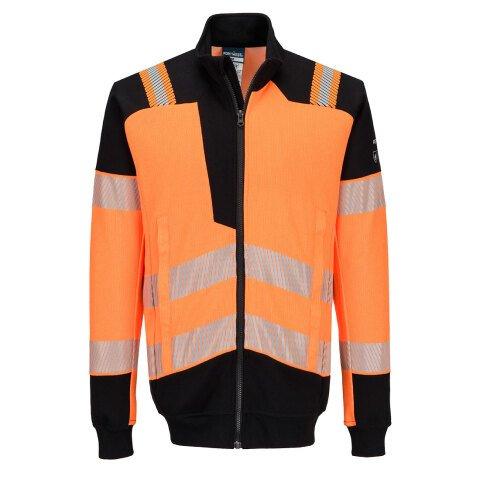 PORTWEST FR756 SWEATSHIRT FR ZIPPÉ INTÉGRAL PW3 MODAFLAME KNIT HVO ORANGE/NOIR - TAILLE XXXL
