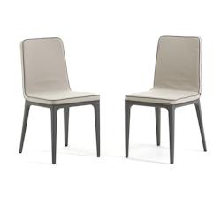 RATTATAN Lot de 2 chaises d’intérieur en similicuir, pieds en polypropylène, design élégant, pour cuisine, salle à manger, bar et restaurant -_0