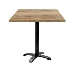 Restootab - Table 70x70cm - modèle Bazila chêne slovène - marron fonte 3760371512171_0