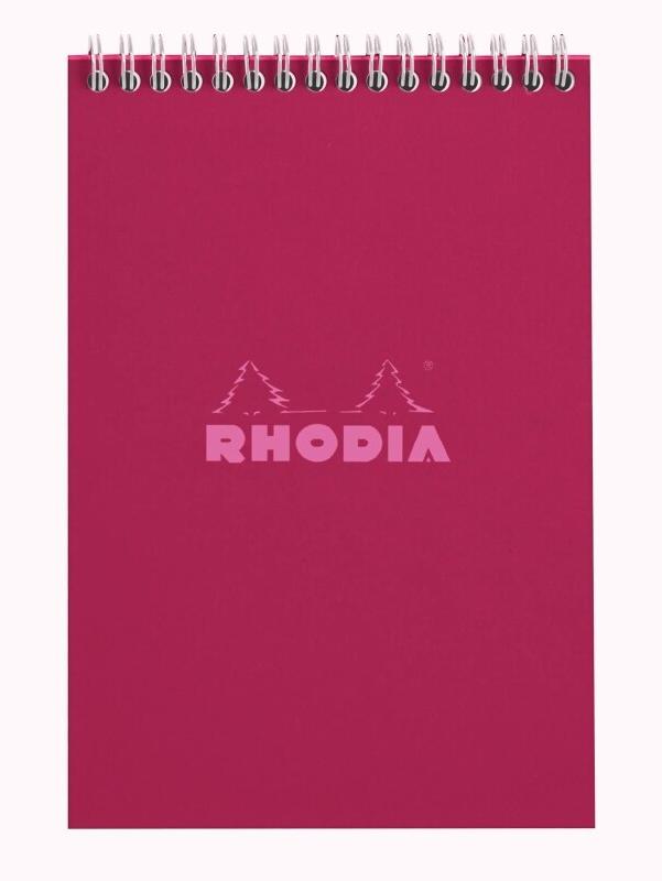 RHODIA Lot de 5 Bloc prune format 148x210 / A5, 80 feuilles 80 g/m² reliure intégrale, ligné - 3037921184165_0