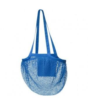 SAC SHOPPING PUNE EN COTON MAILLE FILET BIO GOTS 100 G/M2 6L - BLEU PROCESS - SAC SHOPPING ET TOTE-BAGS PUBLICITAIRES