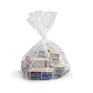 SACHET PLASTIQUE 50% RECYCLÉ À SOUFFLETS TRANSPARENT 50 MICRONS RAJA 15X35X8 CM