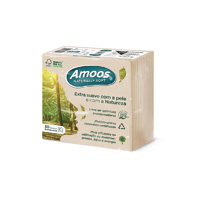 Serviettes de table 33x33 2Fls Raw Amoos Naturally Soft 2x50un - 6511065_0