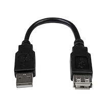 STARTECH.COM CÂBLE D'EXTENSION / RALLONGE USB 2.0 DE 15CM - CORDON USB A VERS A - MÂLE / FEMELLE - NOIR - RALLONGE DE CÂBLE USB - USB POUR USB - 15 CM