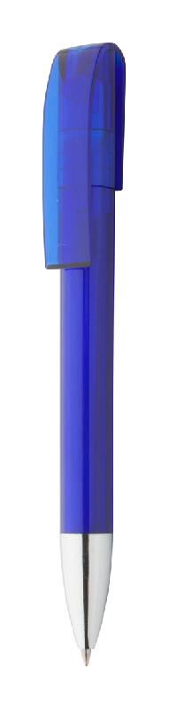 Stylo bille transparent - embout chromé - encre bleue - 13g_0