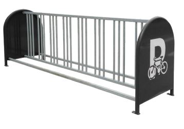 Support vélos 16 places - Jesignale - Acier galvanisé avec panneaux laqués gris Procity®_0