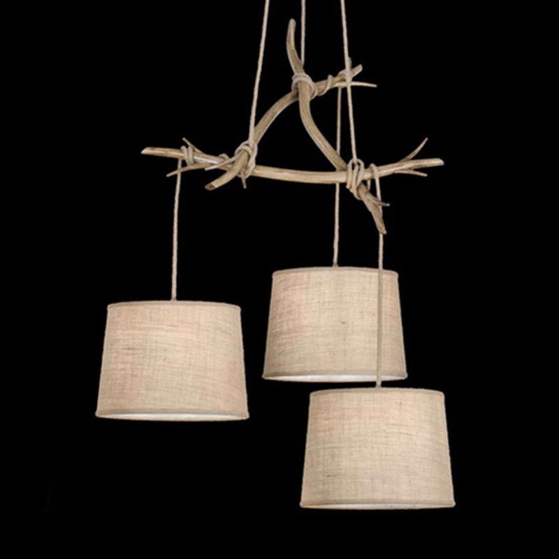 MANTRA ILUMINACIÓN SUSPENSION SABINA À ABAT-JOUR EN TISSU, 3 LAMPES