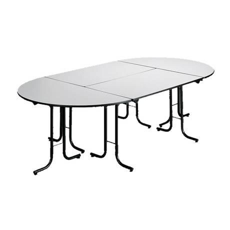 Table pliante modulaire - plateau mélaminé ép. 19 mm - piétement tube rond Ø 30 mm - différentes dimensions disponibles_0