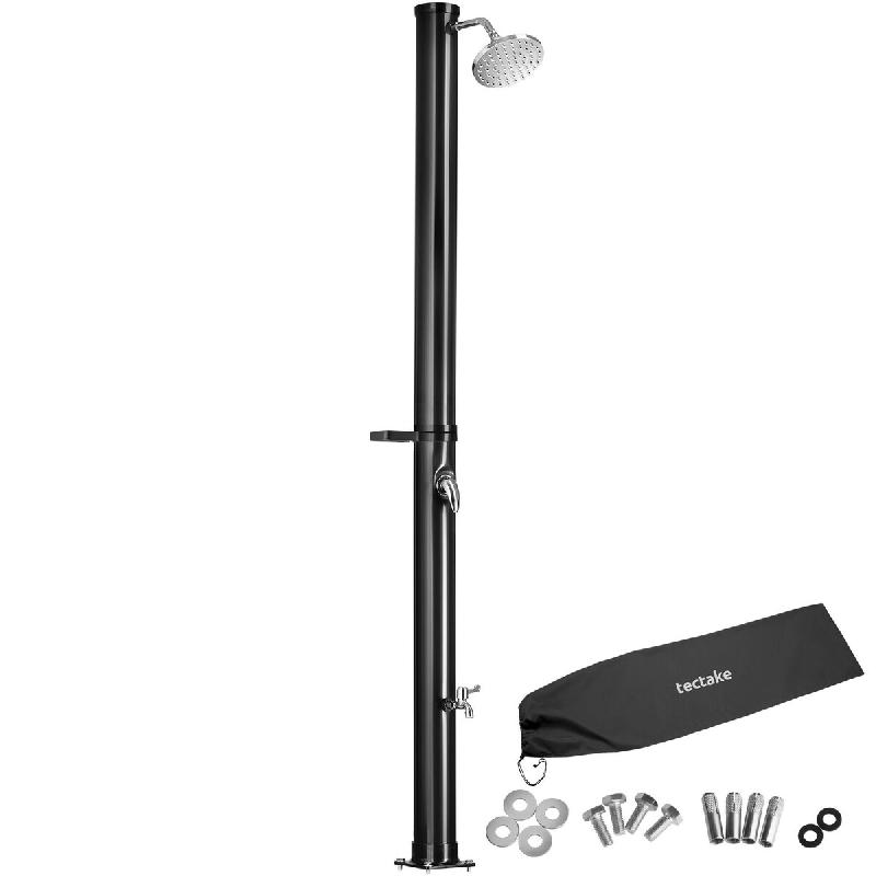 TecTake GmbH TECTAKE, douche solaire tinto, écologique, mitigeur monocommande, pommeau pivotant 360°, 23x43.5x220 cm, noir - noir plastique 406582_0