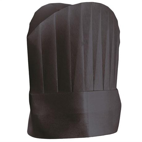 TOQUES CONTINENTAL DRY TISSU CHEF'S ROUND TOP 25 CM NOIR (VENDU PAR 10)