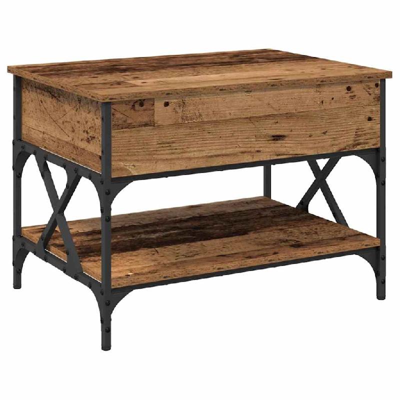 VidaXL Table basse Bois Ancien 70x50x50cm Bois d'ingénierie Modèle Helios Riviera - 883038_0