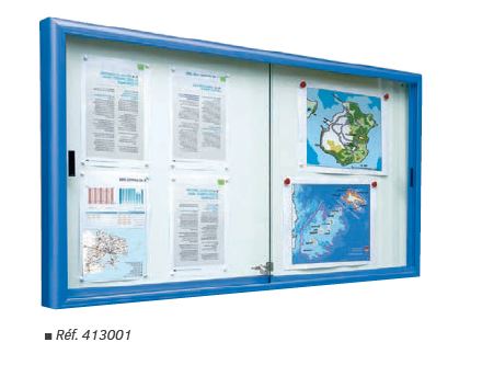 Vitrine d'intérieur robuste avec porte coulissante - Épaisseur 60mm - CLASSIQUE - Taille de l’affichage 8 à 30 A4_0