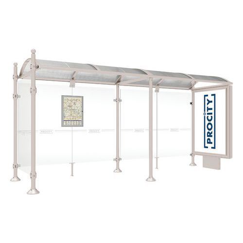 ABRI BUS PROVINCE 5 M CAISSON 1 BARDAGE BOULE GRIS 7044 - PROCITY