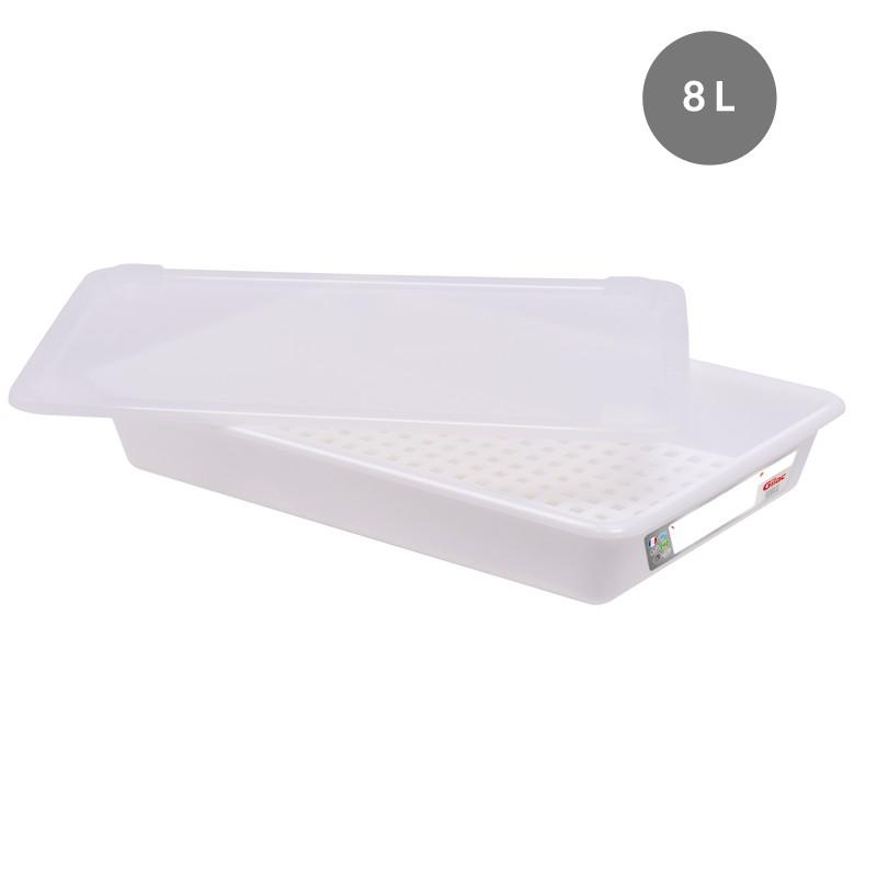 BAC PLAT HACCP À  COUVERCLE AVEC GRILLE 8L