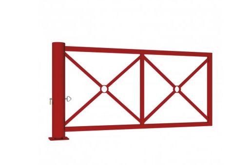 Barrière pivotante décorative - Lg 2010 x Ht 1052 mm - Poids 56 kg - Fabrication française - Tubes acier et finition galva_0