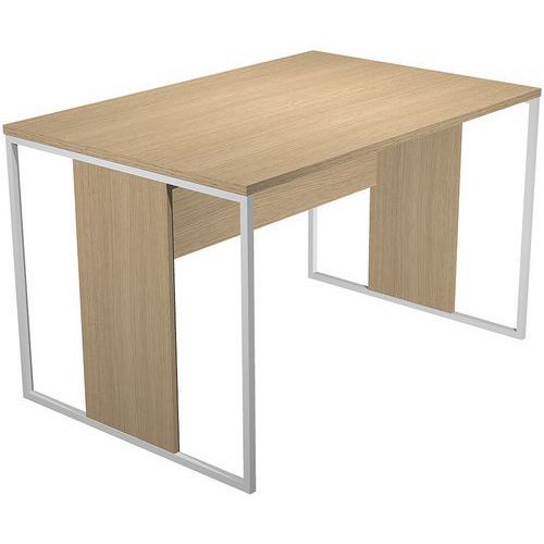 BUREAU PIEDS CADRES MÉTAL RAZOR - 120CM - CHÊNE/BLANC - ARTARREDI