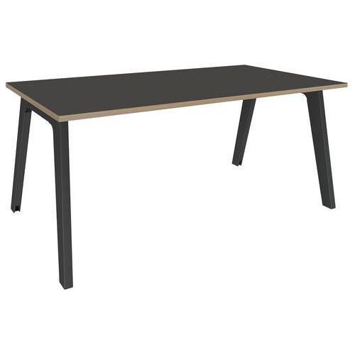 BUREAU SIMPLE STEEL GRAPHITE L180XP80 CM CARBONE/CHÊNE CLAIR/CARBONE - SIMMOB