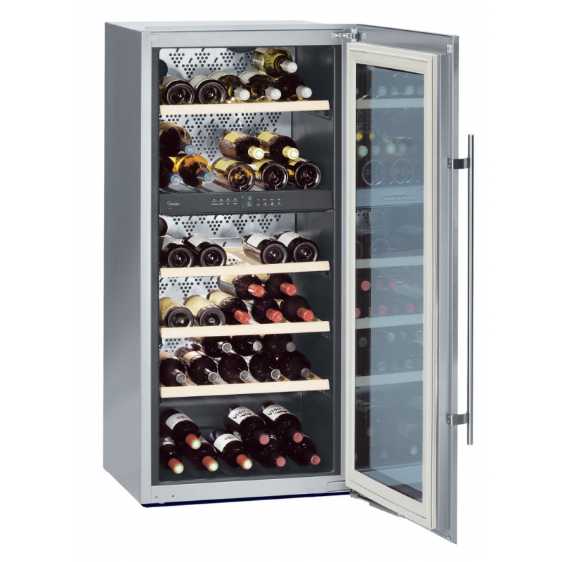 Cave encastrable mixte 2 zones vitrée - 122 cm - Ref : WTEes 2053-9 - Capacité 64 bouteilles - Porte anti-UV - MagicEye LCD_0