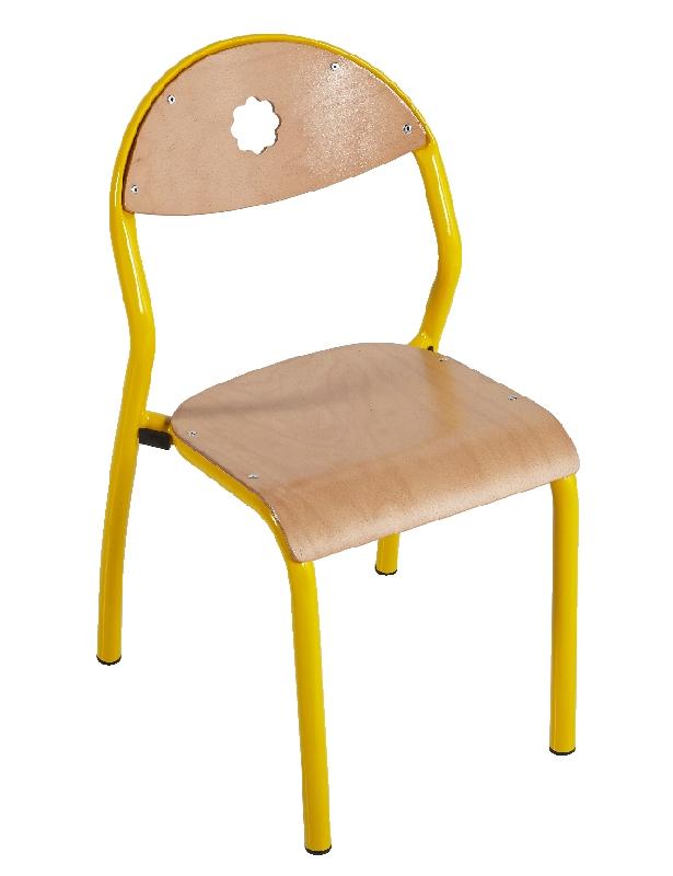 CHAISE CHLOÉ 4 PIEDS T1 DOSSIER ARRONDI COLORIS JAUNE RAL 1023 - MANUTAN COLLECTIVITÉS
