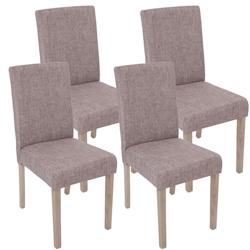 Décoshop26 - Lot de 4 chaises de salle à manger cuisine en tissu gris pieds en bois clair 04_0000599 - gris 3000043832696_0