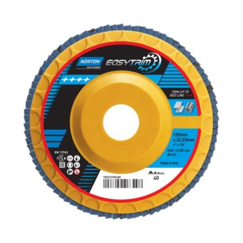 DISQUE À LAMELLE EASYTRIM - 125 X 22 MM - GRAIN 40 NORTON