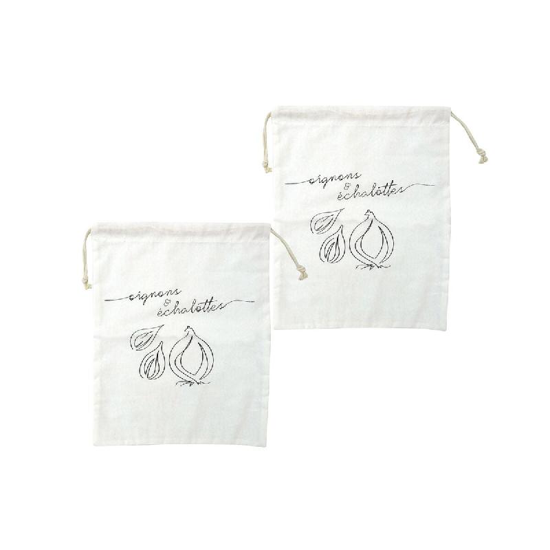 Ensemble de 2 Sacs de conservation pour oignons et échalotes en coton Fackelmann Eco Friendly - 3176239932942_0