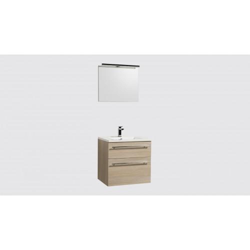 MEUBLE SALLE DE BAINS 60 CM SUSPENDU MAÎA - 2 TIROIRS - CHÊNE NATUREL BATHDESIGN