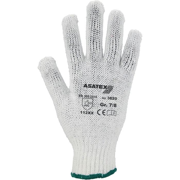 Gants taille 9/10 blanc/bleu - EN 388 Cat. EPI II - Polyester/Coton avec picots - AT_0