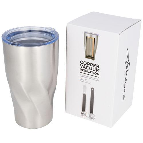 Gobelet isotherme Hugo 470ml - acier inoxydable avec isolation vide et cuivre - design géométrique_0