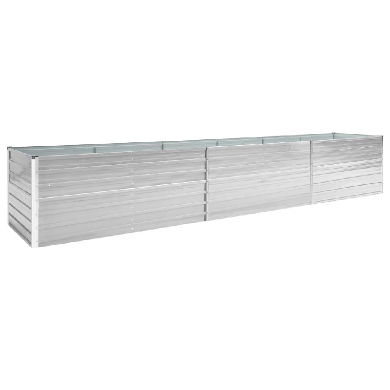Helloshop26 - Jardinière lit surélevé plantes fleurs jardin acier galvanisé 480 x 80 x 77 cm gris 02_0001127 - 3000074861535_0