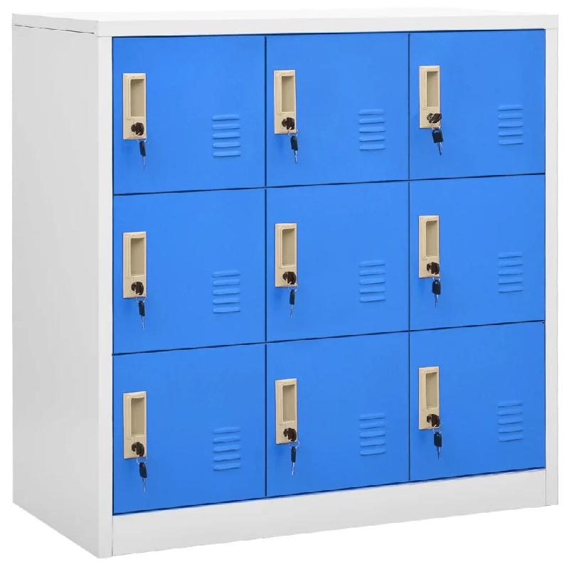 Helloshop26 - Lot de 2 armoires à casiers modernes avec serrures 90 x 45 x 92,5 cm en acier gris clair 02_0055165 - gris acier 3000238844084_0