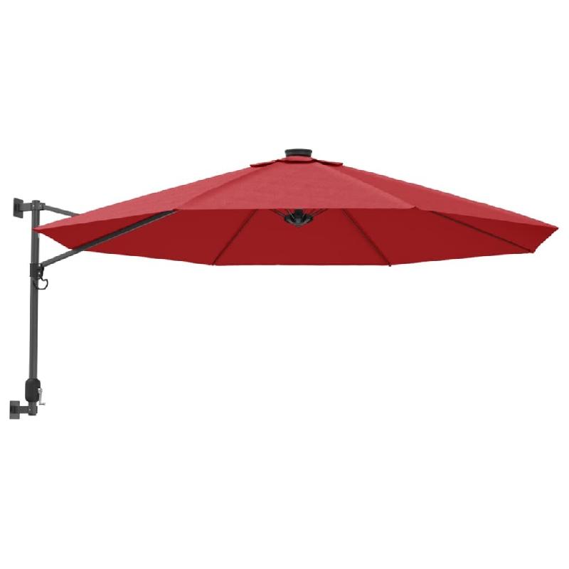Helloshop26 - Parasol mural avec led 290 cm rouge 02_0008680 - rouge aluminium 3000462782725_0