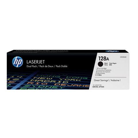 HP 128A- CE320AD PACK DE 2 TONERS NOIRS - HP