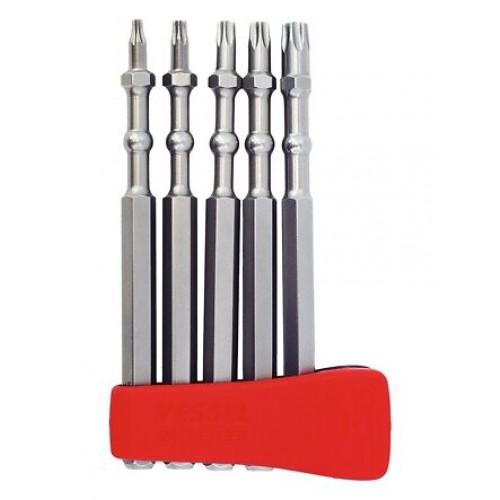 JEU DE 5 EMBOUTS DE VISSAGE TORX ET PZ IMPACT BALL 1/4