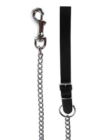 LAISSE EN CUIR NOIR AVEC CHANE 1 MTRE - ZOLUX