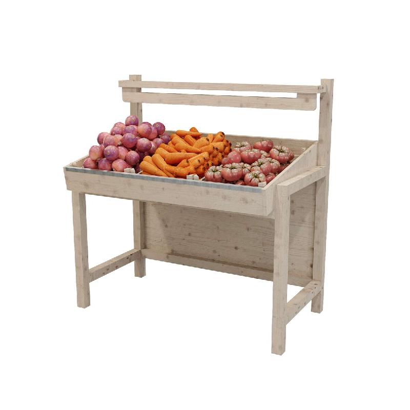 LES ARTISANS DU BOIS Présentoir fruits&légumes Maraîcher teinté verni chêne foncé l136,5xp100xh140 cm - Bois massif 1RET0754D_0
