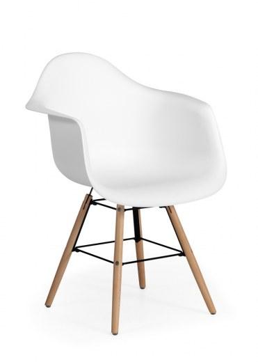 Lot de 4 fauteuils GARRIGUE - Pieds en bois de hêtre - Coque noire ou blanche - Référence 8023 FR206_0