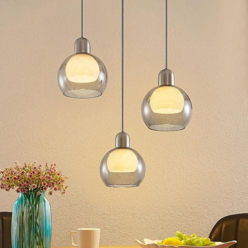 LUCANDE KAIYA SUSPENSION, 3 LAMPES, Ø 18 CM, RONDE