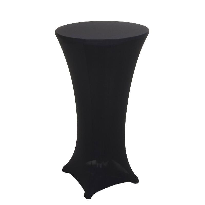 Mendler Set table haute + housse de table haute HWC-J30, Housse de table de bistrot, pliable, hauteur réglable Ø 60cm ~ Housse noire - noir textile_0