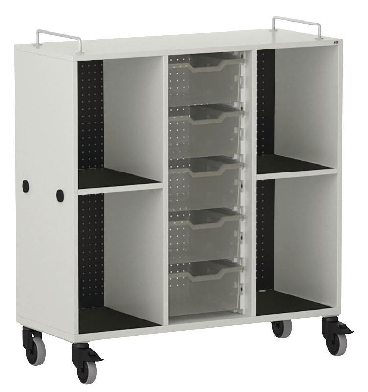 MEUBLE BAS SHIFT+ LANDSCAPE MÉLA POUR CARTABLES 4 CASES - GRIS ANDES - NOIR - MANUTAN COLLECTIVITÉS